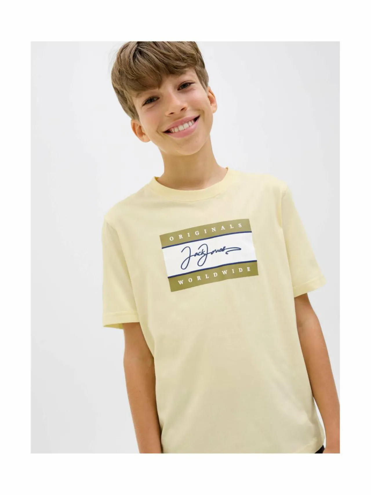 T-Paidat|T-Paidat<JACK & JONES junior JorFrederiksberg Boxscript T-paita DOUBLE CREAM PRINT:SS25