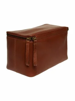 Matkalaukut & Tarvikkeet<CONSTRUE Joshua- nahkainen toilettilaukku, 14 x 25 cm BROWN