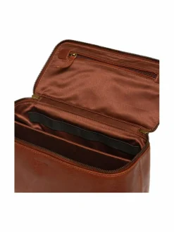 Matkalaukut & Tarvikkeet<CONSTRUE Joshua- nahkainen toilettilaukku, 14 x 25 cm BROWN