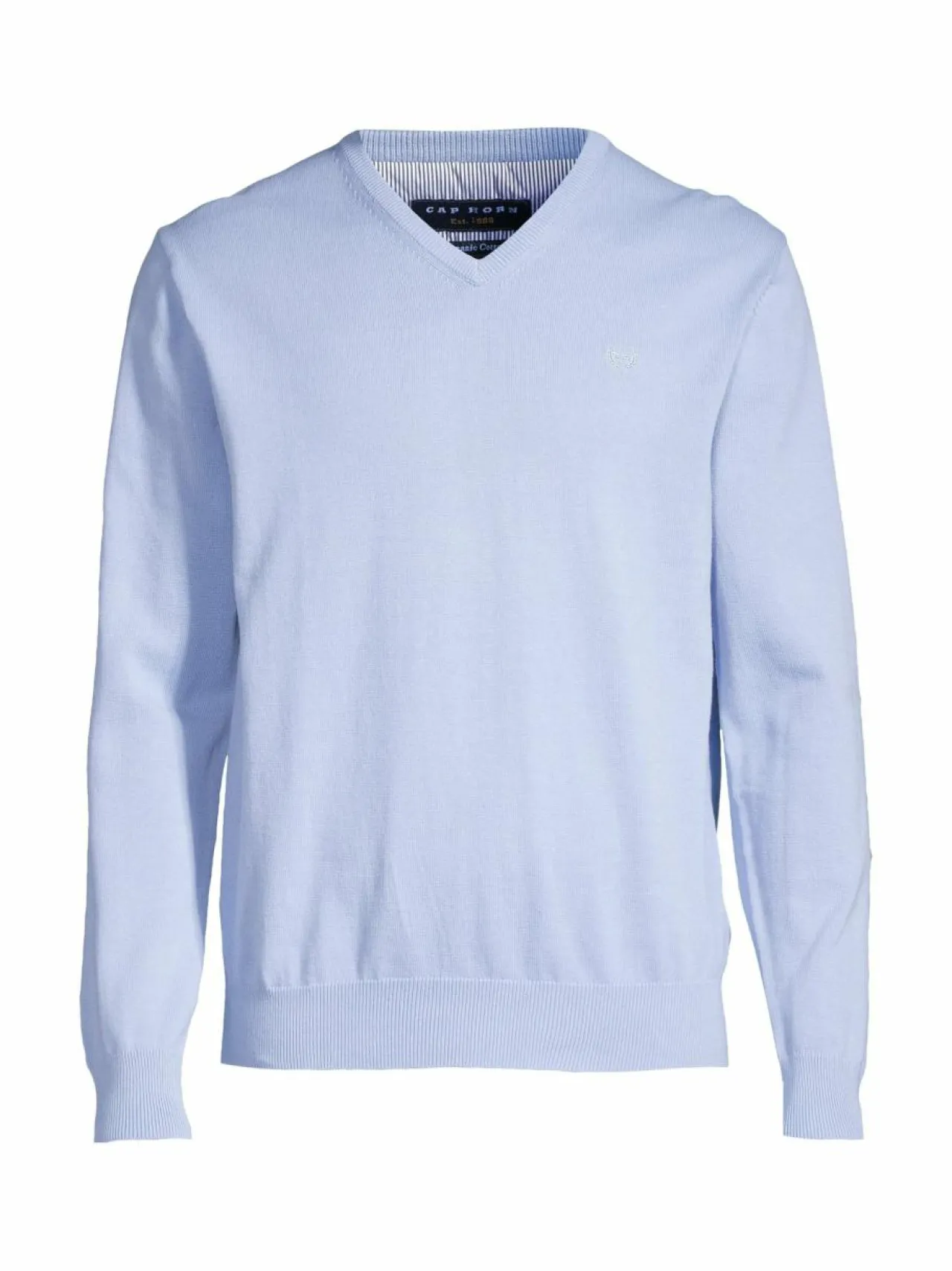 Neuleet<Cap Horn Julian V-neck -puuvillaneule LT. BLUE 1157