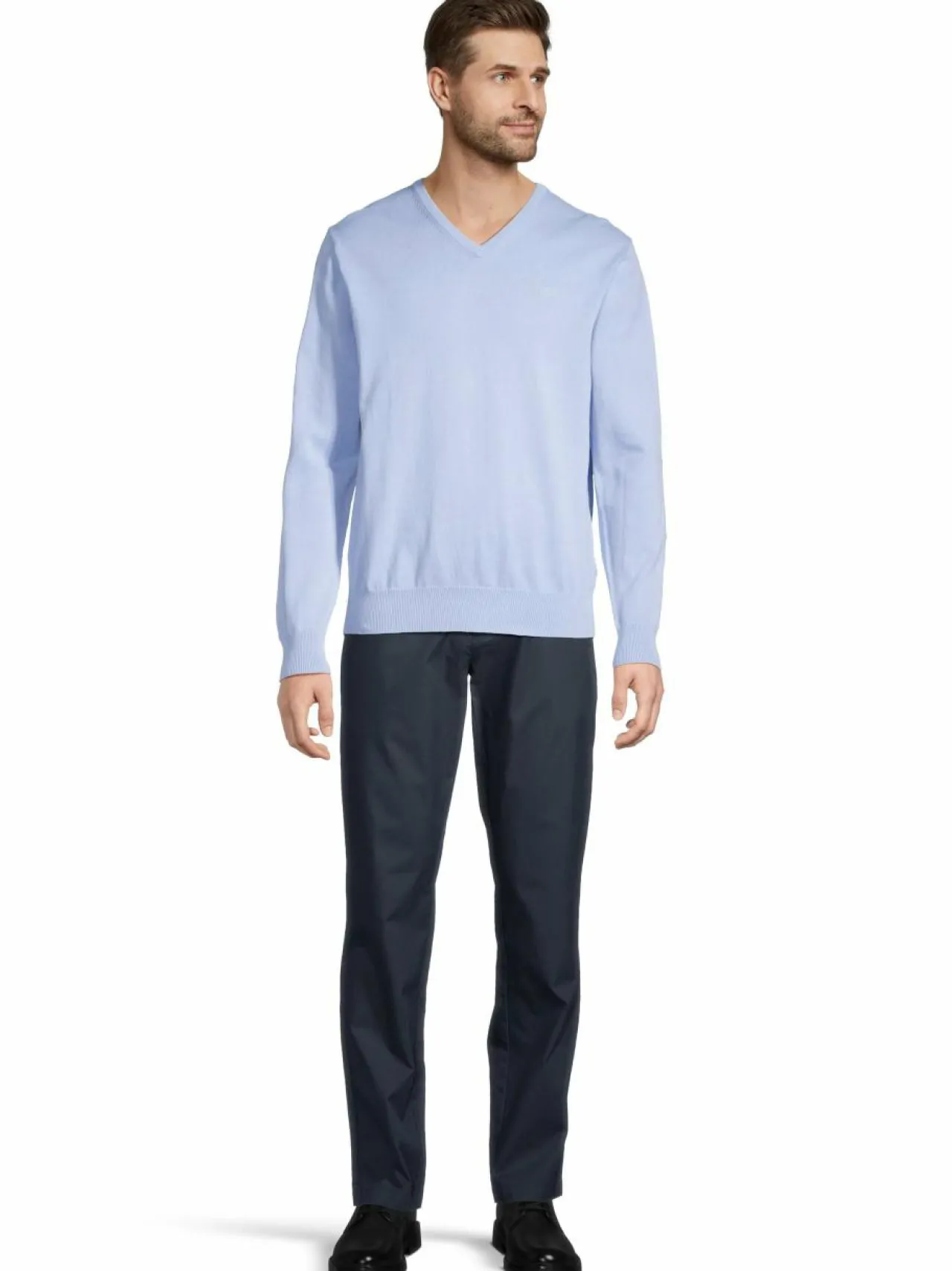Neuleet<Cap Horn Julian V-neck -puuvillaneule LT. BLUE 1157