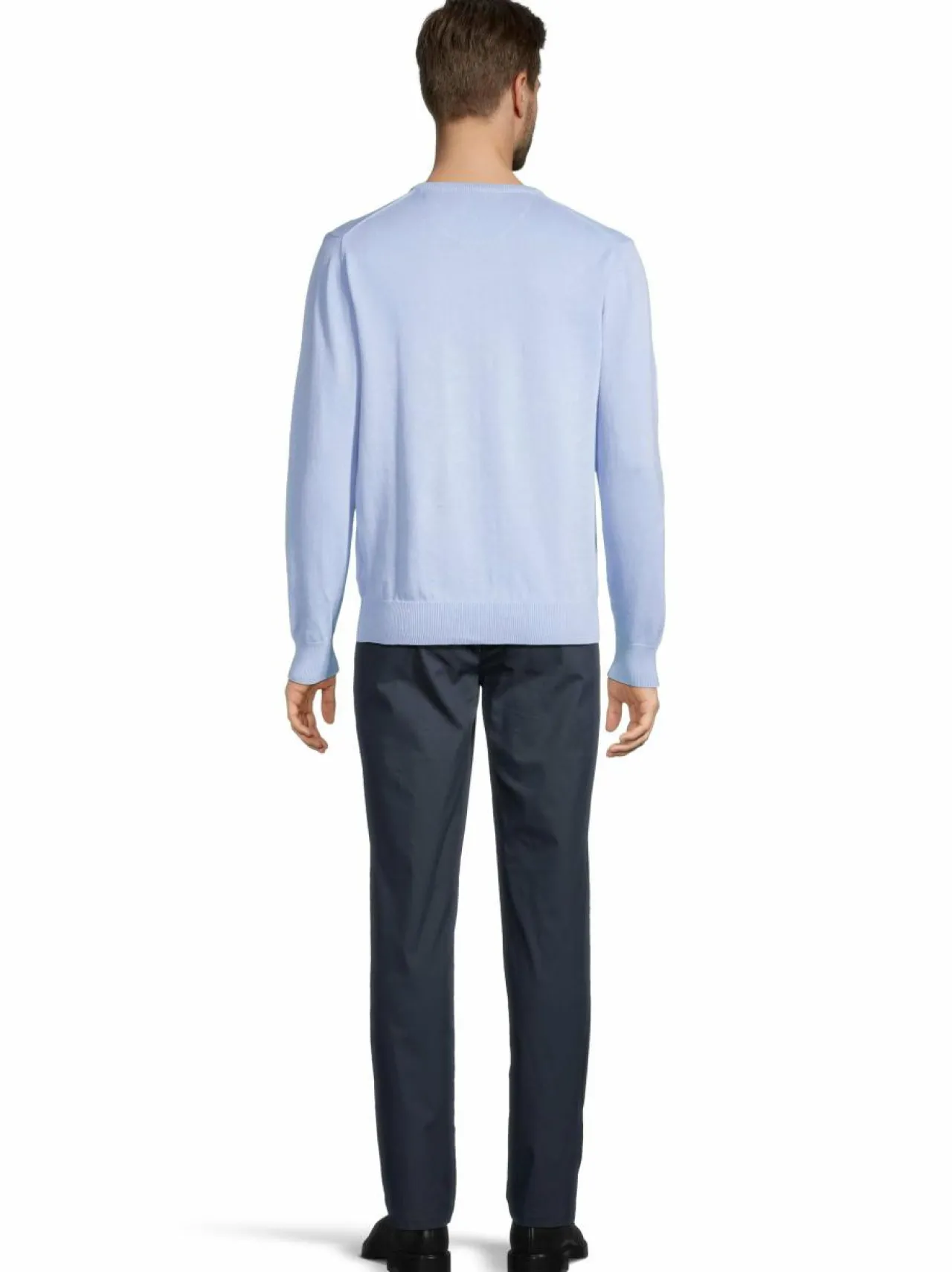 Neuleet<Cap Horn Julian V-neck -puuvillaneule LT. BLUE 1157