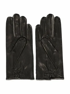 Käsineet<Sauso Kaspian-nahkakäsineet BLACK/TWEED