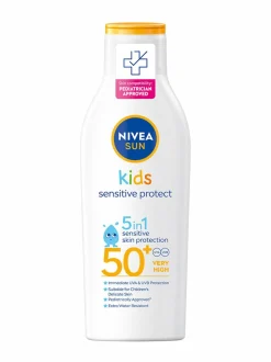 Aurinkotuotteet<NIVEA Kids Sensitive Protect Sun Lotion SPF50+ -aurinkosuojavoide