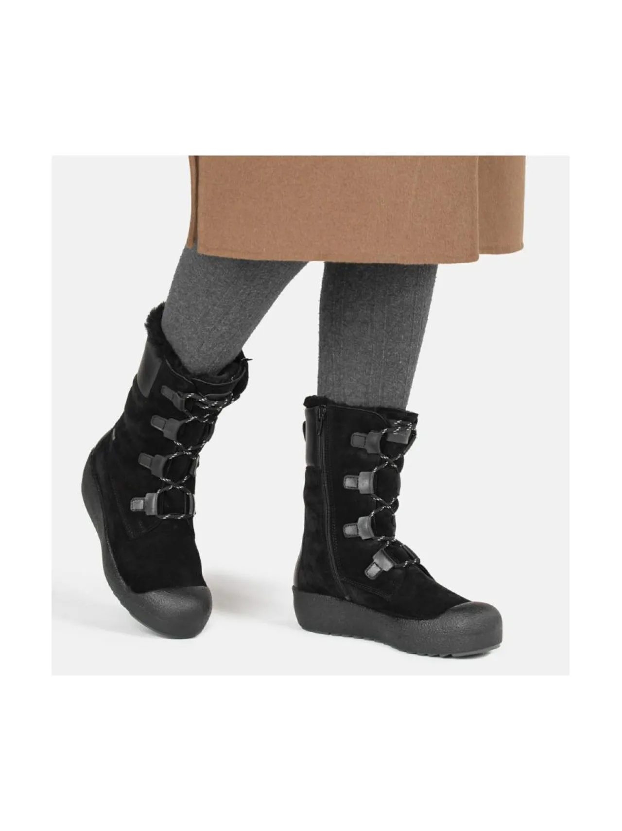Saappaat<Pomar KIILO Naisten GORE-TEX® talvisaappaat BLCK SUEDE/BLK. NAPPA/FUR L