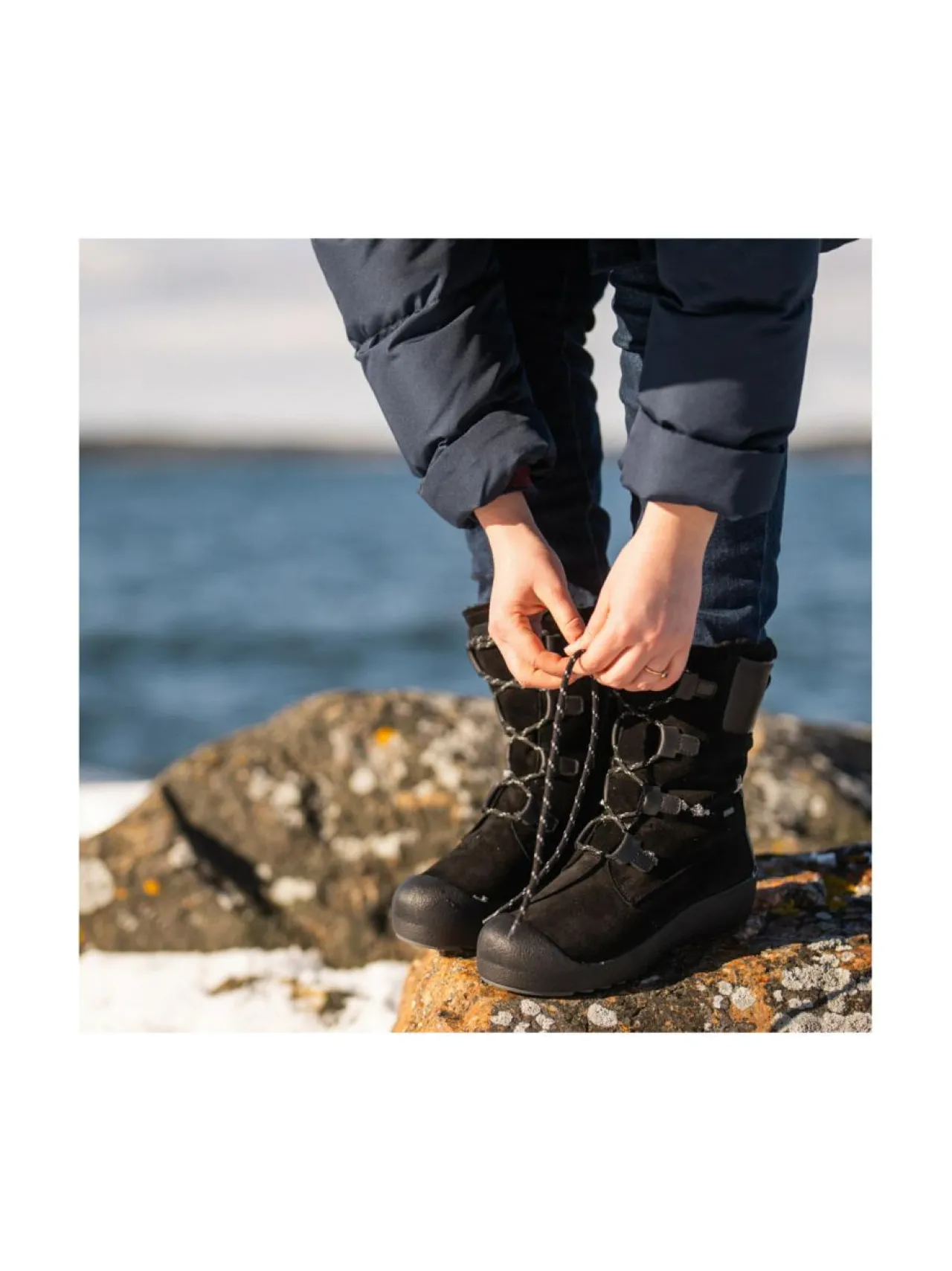Saappaat<Pomar KIILO Naisten GORE-TEX® talvisaappaat BLCK SUEDE/BLK. NAPPA/FUR L