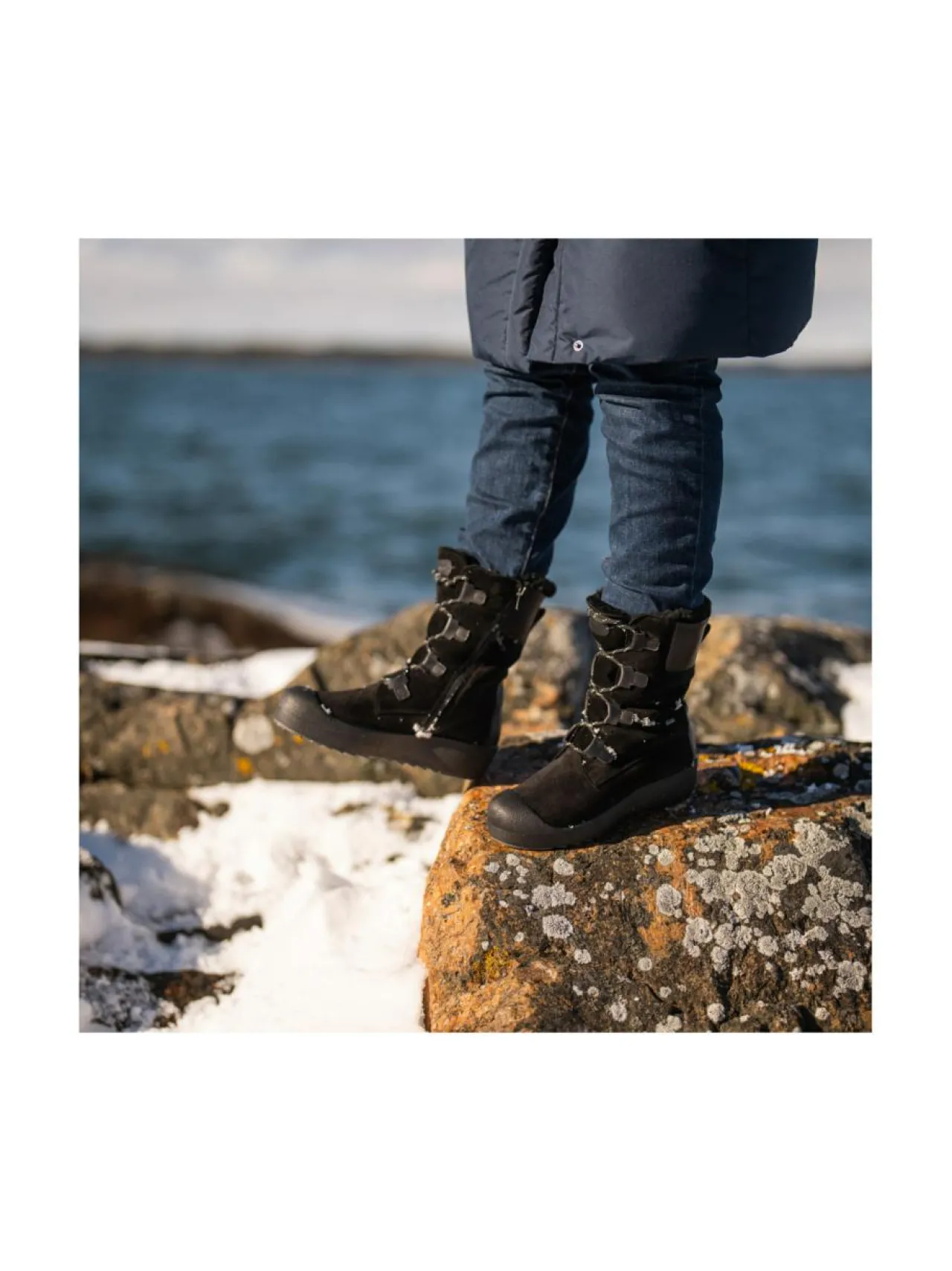 Saappaat<Pomar KIILO Naisten GORE-TEX® talvisaappaat BLCK SUEDE/BLK. NAPPA/FUR L