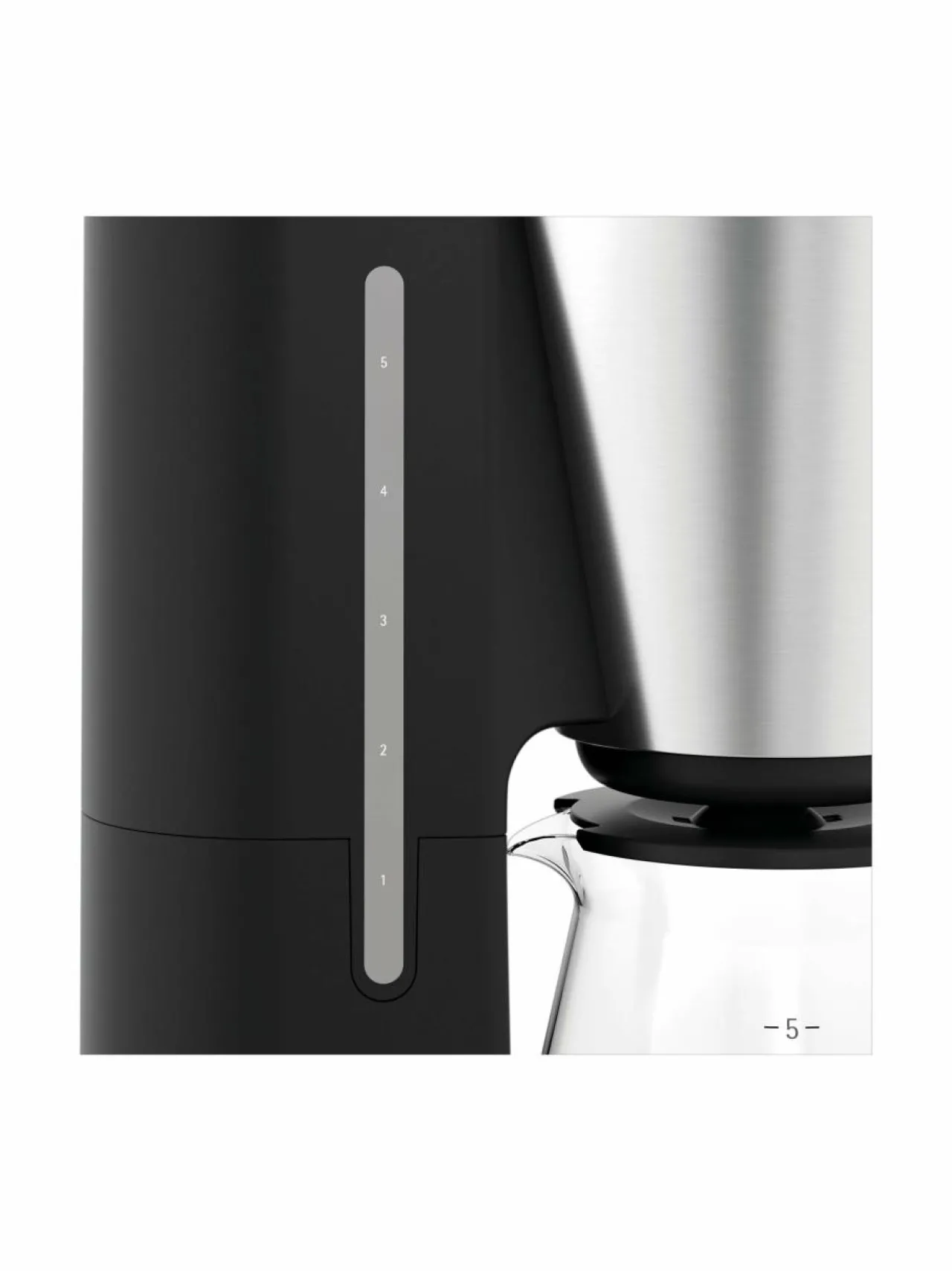 Kahvin- & Vedenkeittimet<WMF KITCHENminis® Aroma -5 kupin kahvinkeitin STEEL, BLACK