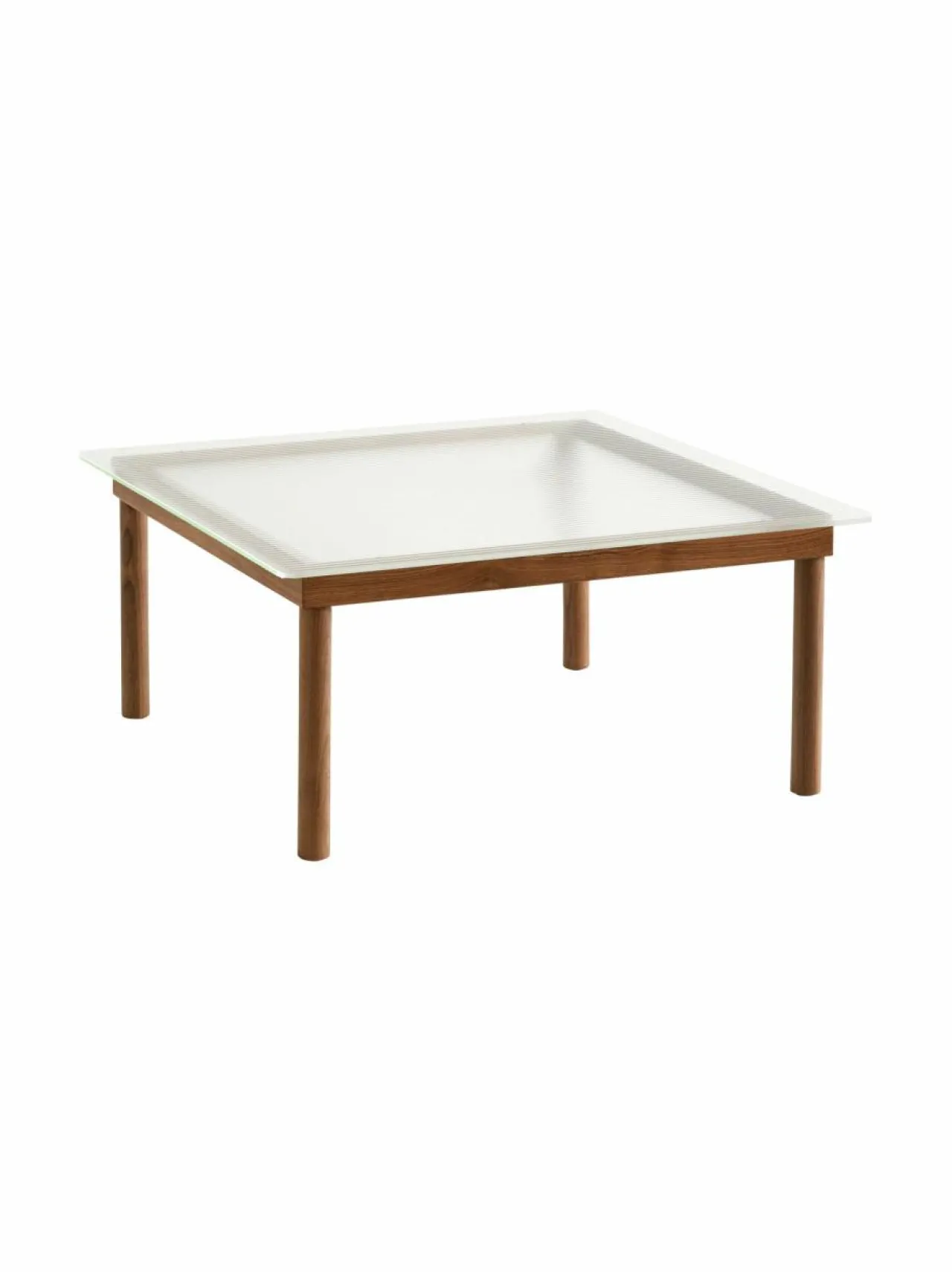 Pöydät<HAY Kofi-pöytä WALNUT / CLEAR REEDED GLASS