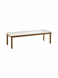 Pöydät<HAY Kofi-pöytä 140 x 50 cm WALNUT / CLEAR REEDED GLASS