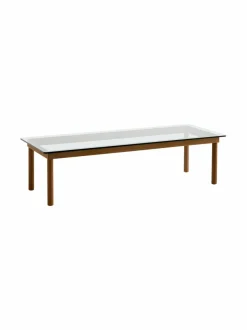 Pöydät<HAY Kofi-pöytä, 140 x 50 cm WALNUT / CLEAR GLASS