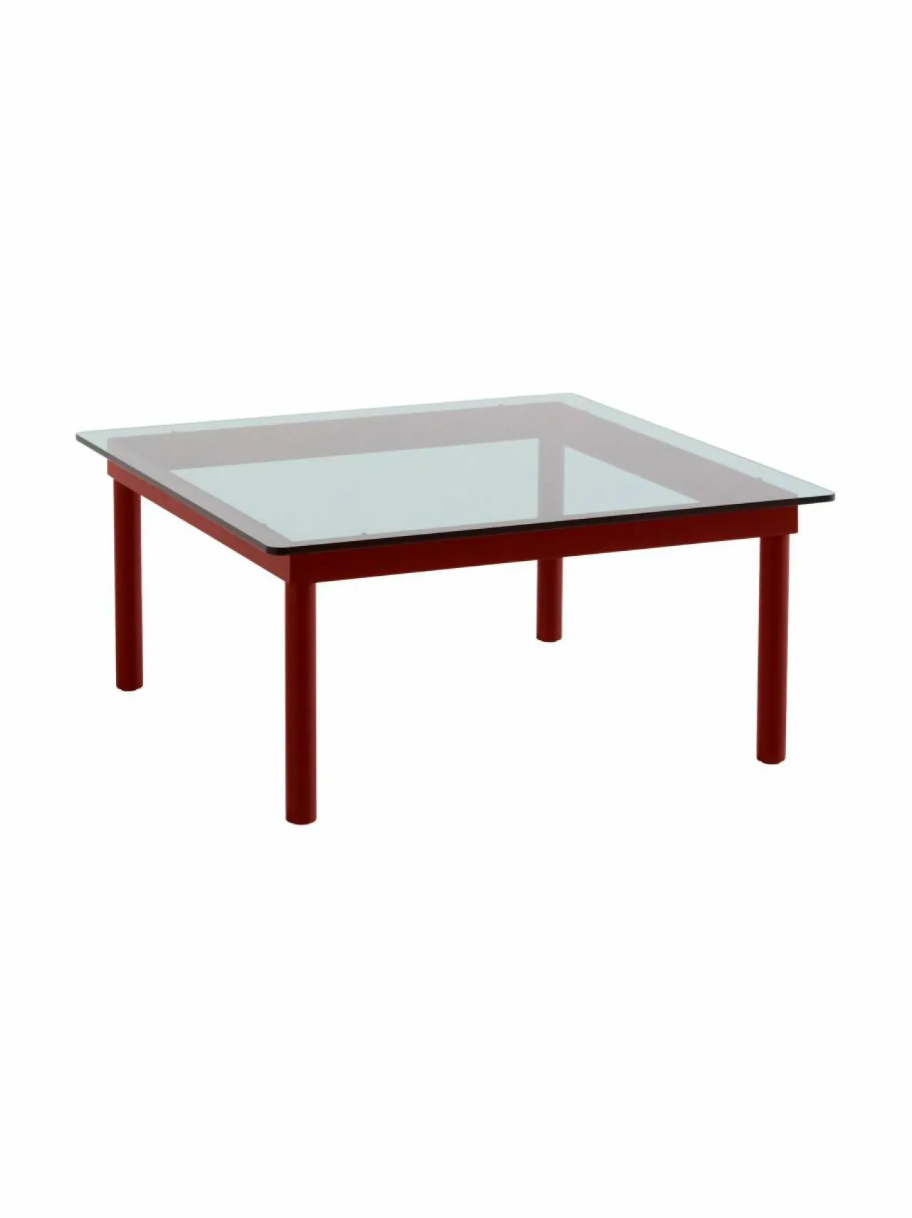 Pöydät<HAY Kofi-sohvapöytä, 80 x 80 cm BARN RED / GREY TINTED GLASS