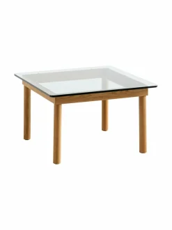 Pöydät<HAY Kofi-sohvapöytä, 60 x 60 cm OAK / CLEAR GLASS