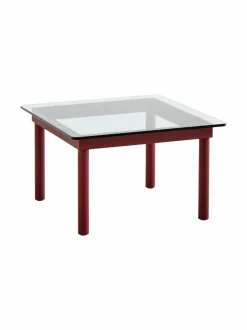 Pöydät<HAY Kofi-sohvapöytä, 60 x 60 cm BARN RED / CLEAR GLASS