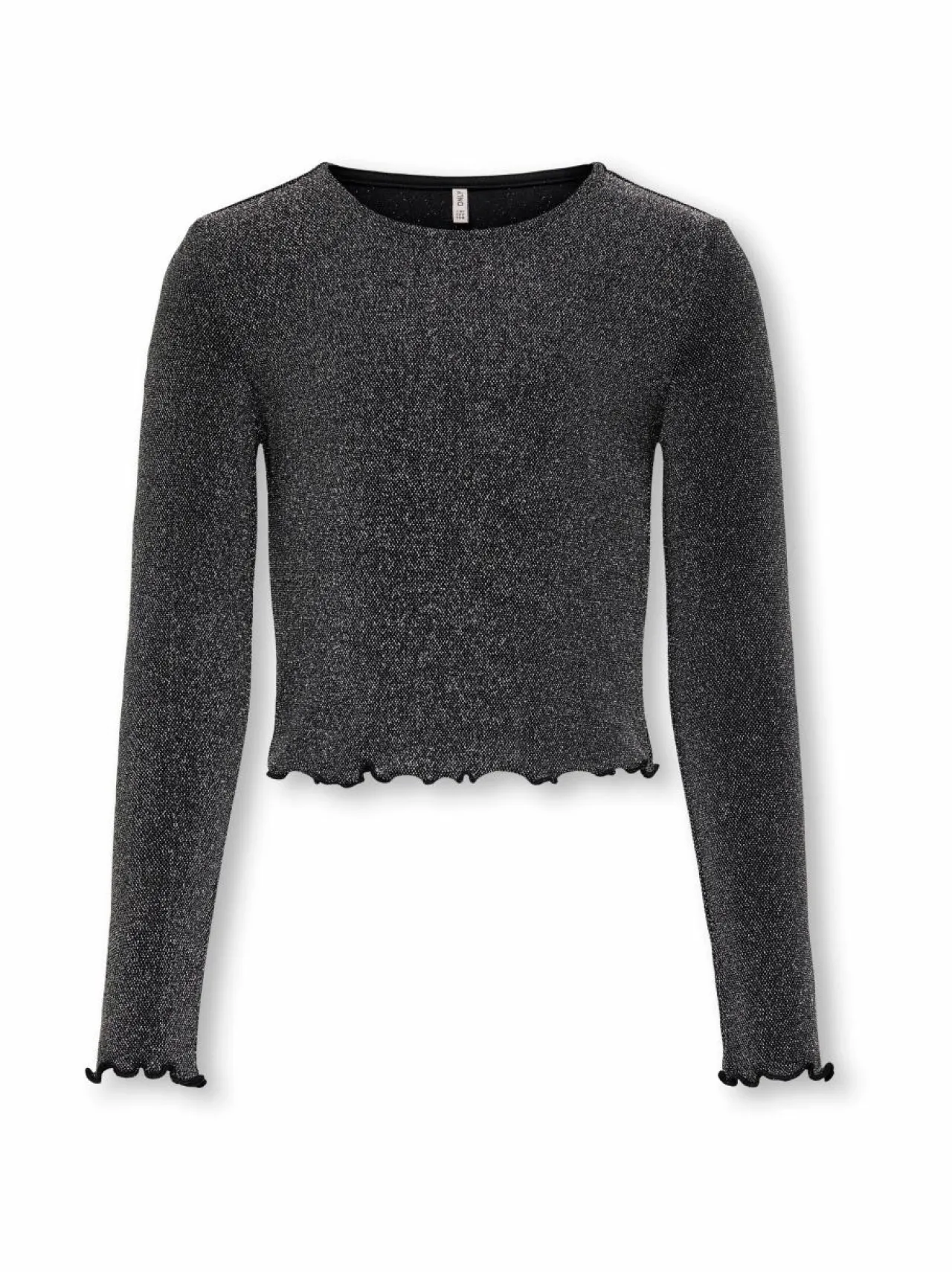 Pitkähihaiset Trikoopaidat<KIDS ONLY KogQueen Glitter -pusero BLACK DETAIL:W. SILVER