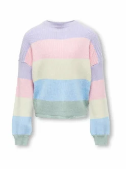 Neuleet|Neuleet<KIDS ONLY KogSandy-neule LAVENDULA STRIPES:ROSEATE / BIRCH / BLUE BELL / JADEITE