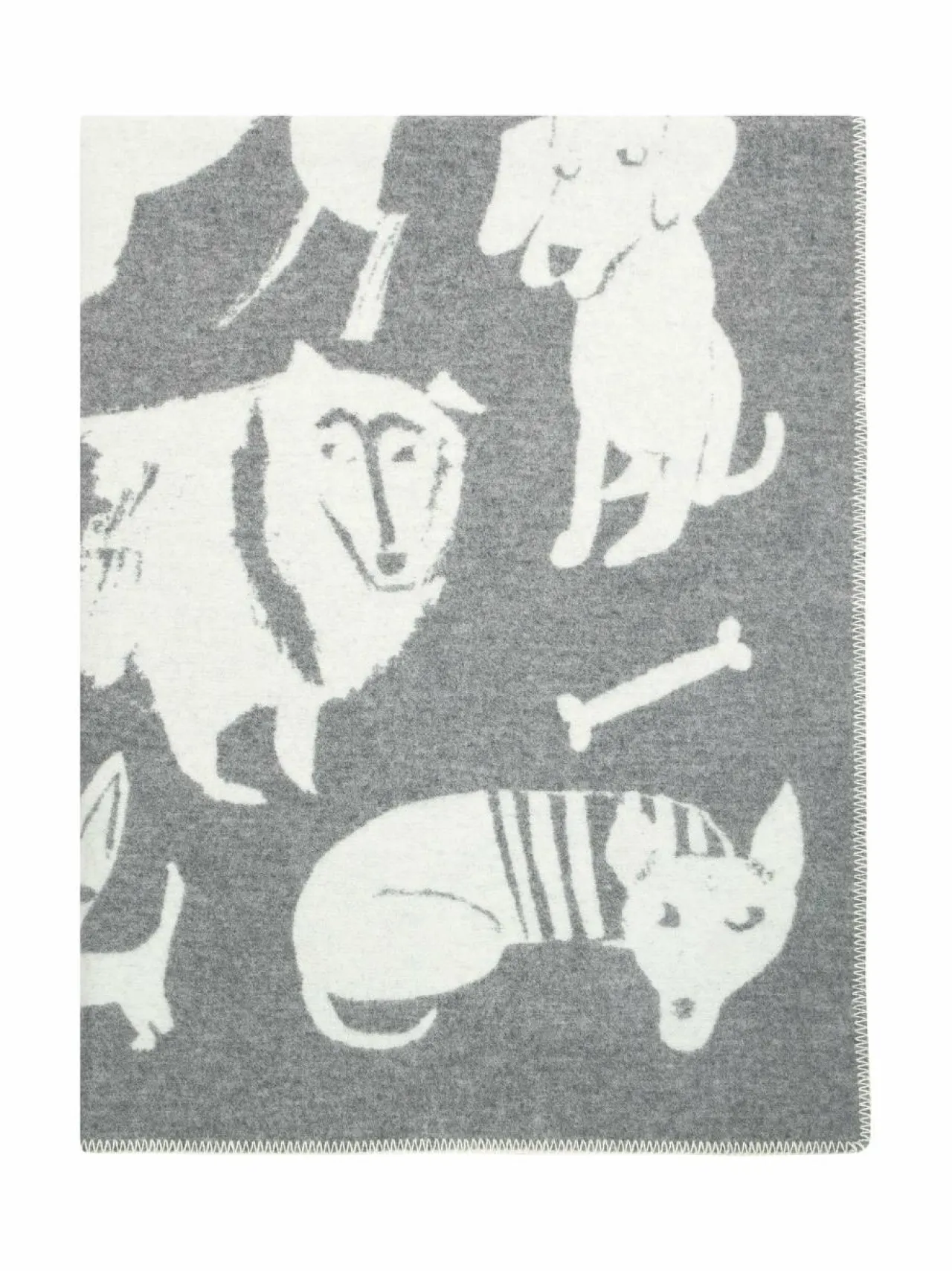 Huovat & Päiväpeitot<Lapuan Kankurit Koirapuisto-villahuopa, 130 x 180 cm 1 GREY-WHITE