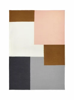 Matot<FINARTE Kortteli-villamatto 140 x 200 cm HARMAA/VAALEANPUNAINEN