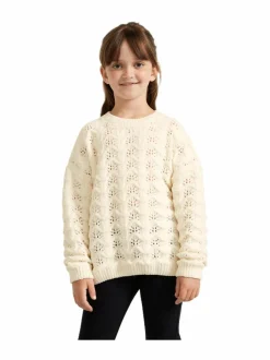 Colleget & Hupparit<Lindex Kuvioneule 325 LIGHT DUSTY WHITE