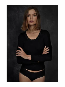 Rosemunde Lace Round Neck -silkkisekoitepaita^ Yö- & Oloasut