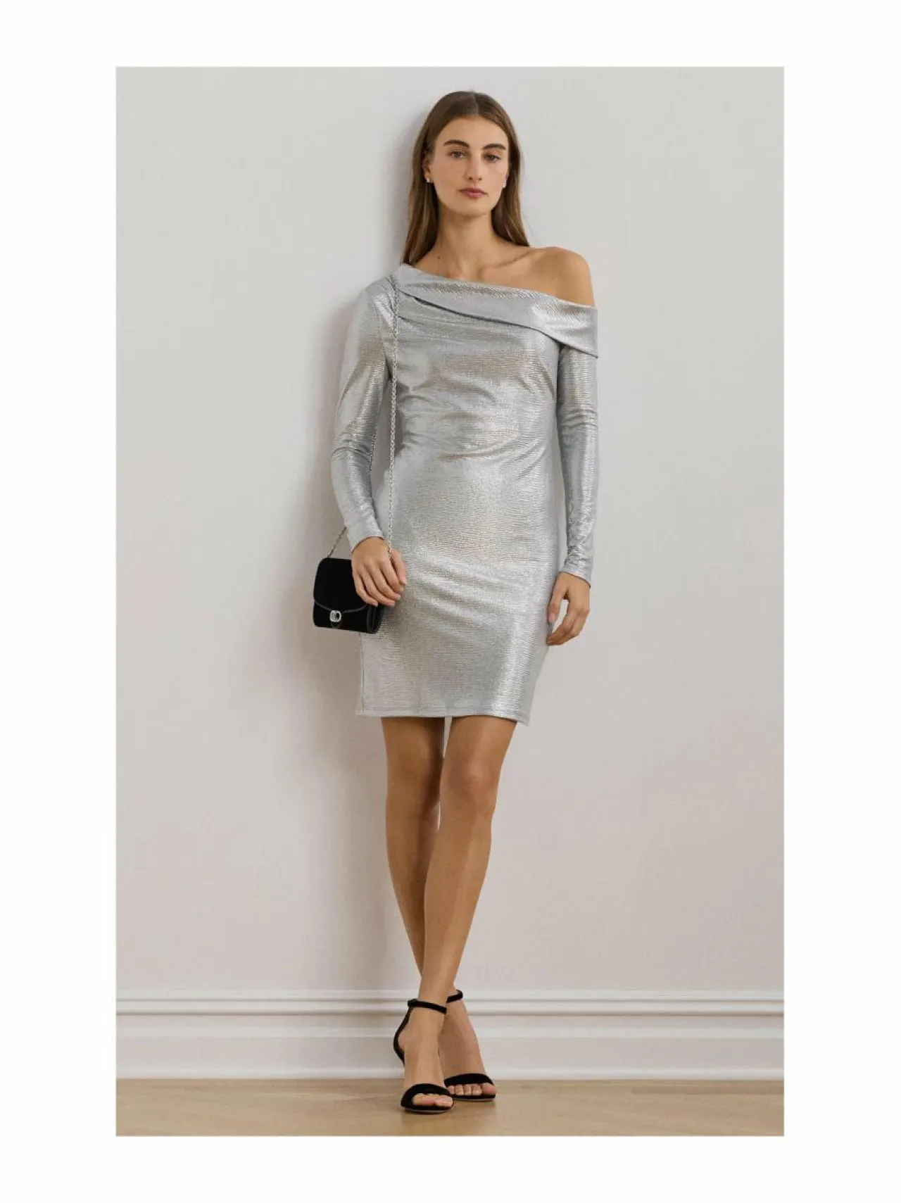 Mekot<Lauren Ralph Lauren Lakesta-cocktailmekko PEWTER/SILVER FOIL