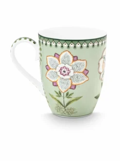 Mukit & Kupit & Asetit<PIP Studio Large Lily & Lotus -posliinimuki 350 ml LIGHT GREEN