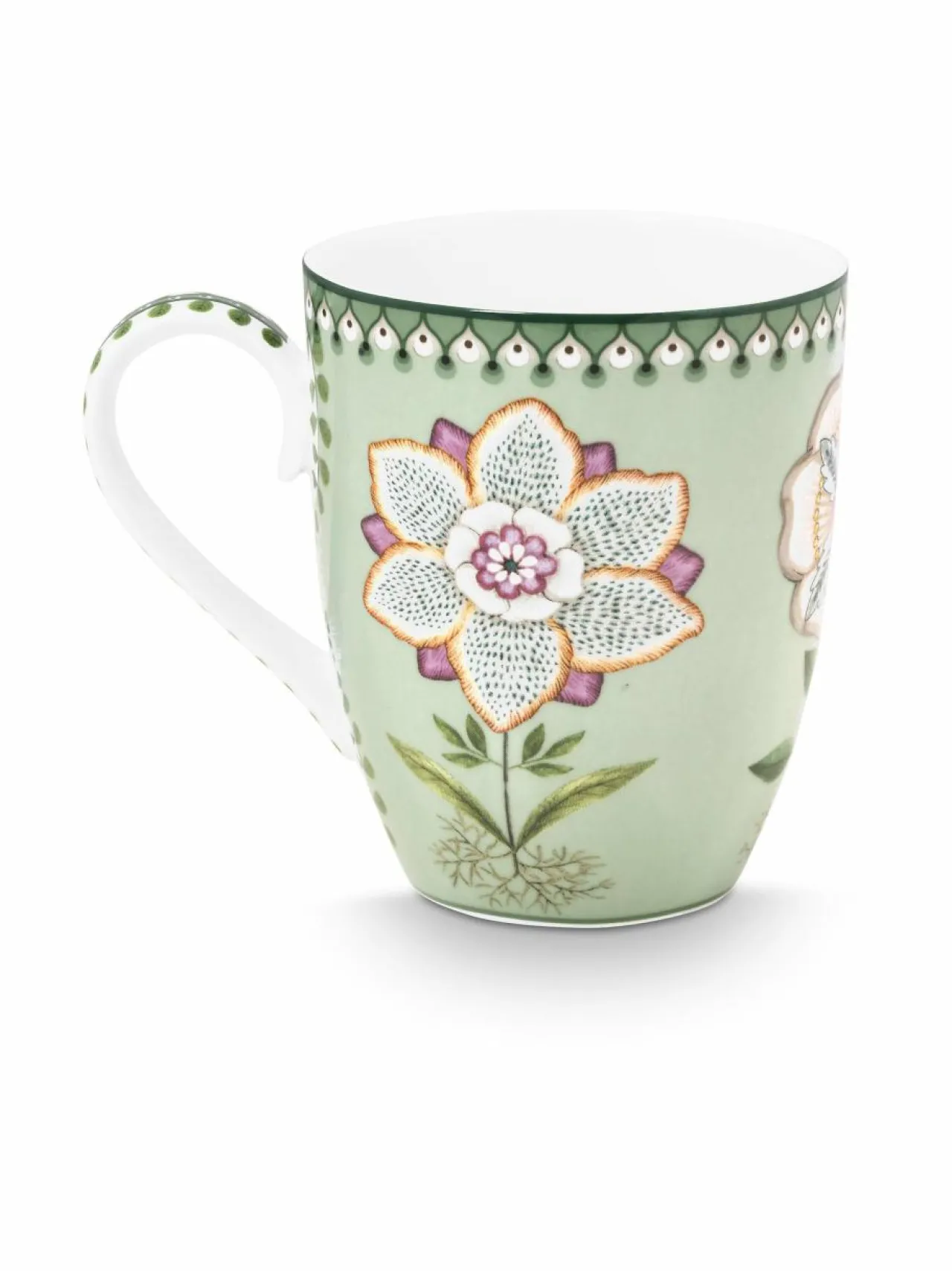 Mukit & Kupit & Asetit<PIP Studio Large Lily & Lotus -posliinimuki 350 ml LIGHT GREEN