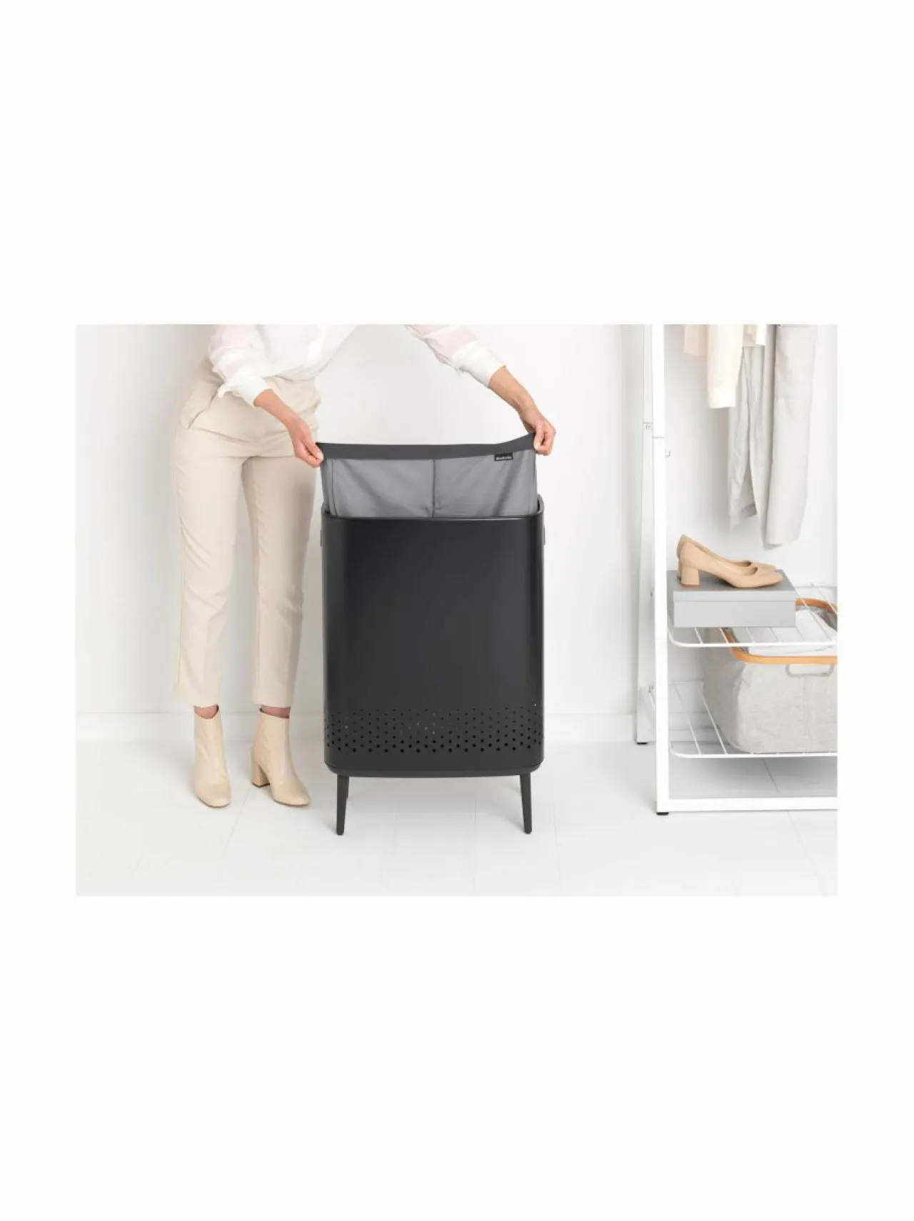 Brabantia Laundry Bin -pyykkikori, 2x45L^ Pyykkihuolto