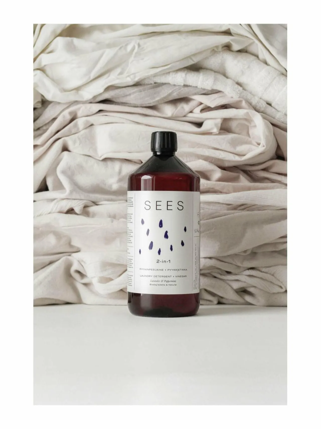 Pyykkihuolto<Sees Lavender peppermint -2-in-1 pyykinpesuaine & pyykkietikka, 1000 ml