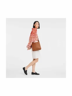 Olkalaukut<Longchamp Le Foulonné Cross Body M -nahkalaukku 121 CARAMEL