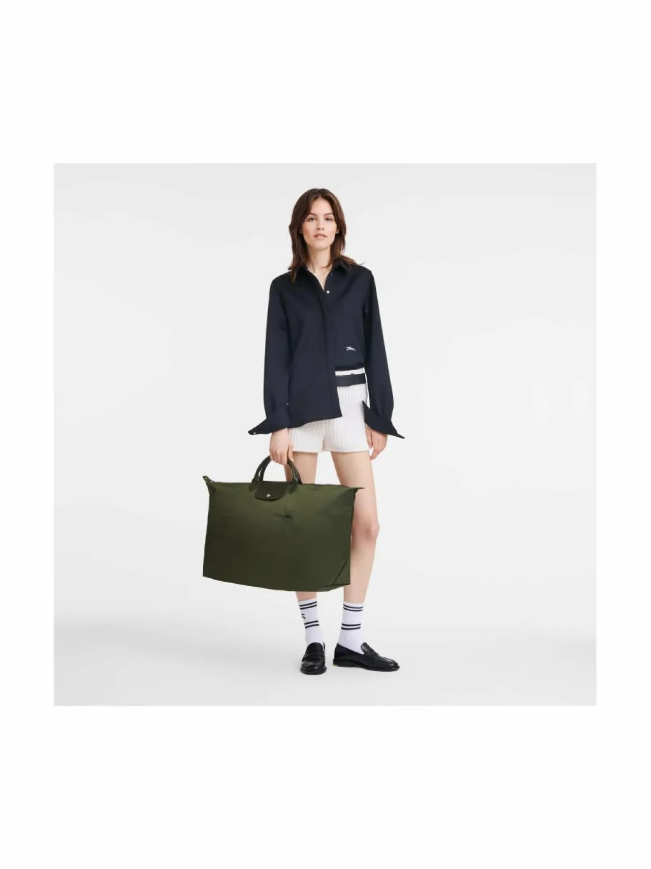 Shopperit<Longchamp Le Pliage Green M Travel -kokoontaitettava laukku, 42 L 479 FOREST