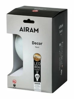 Lamput<Airam LED Decor FG G120 9W/830 E27 DIM BX -lamppu VALKOINEN