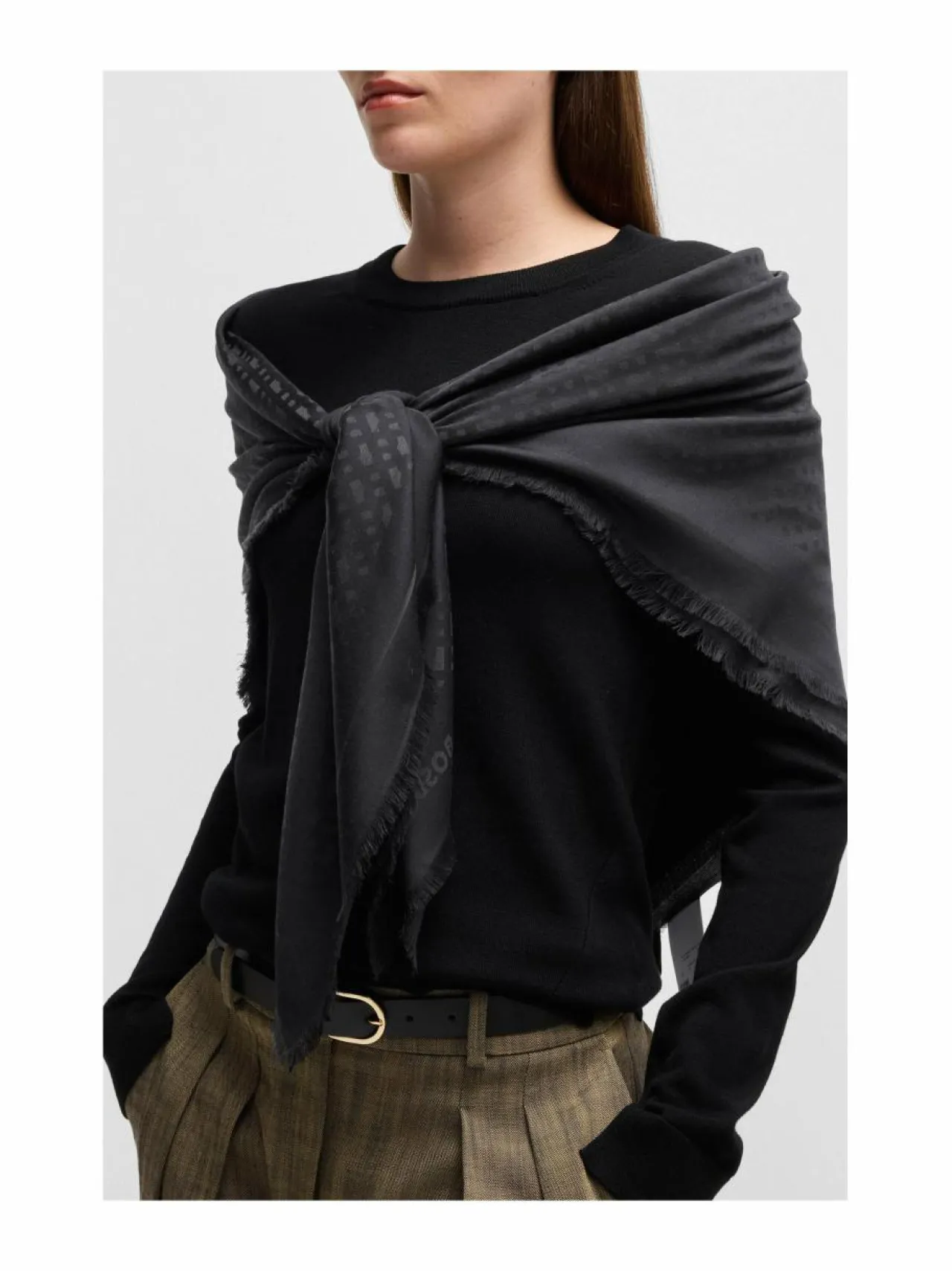 Huivit & Kaulaliinat<BOSS Ledonia-huivi 120 x 120 cm 001 BLACK
