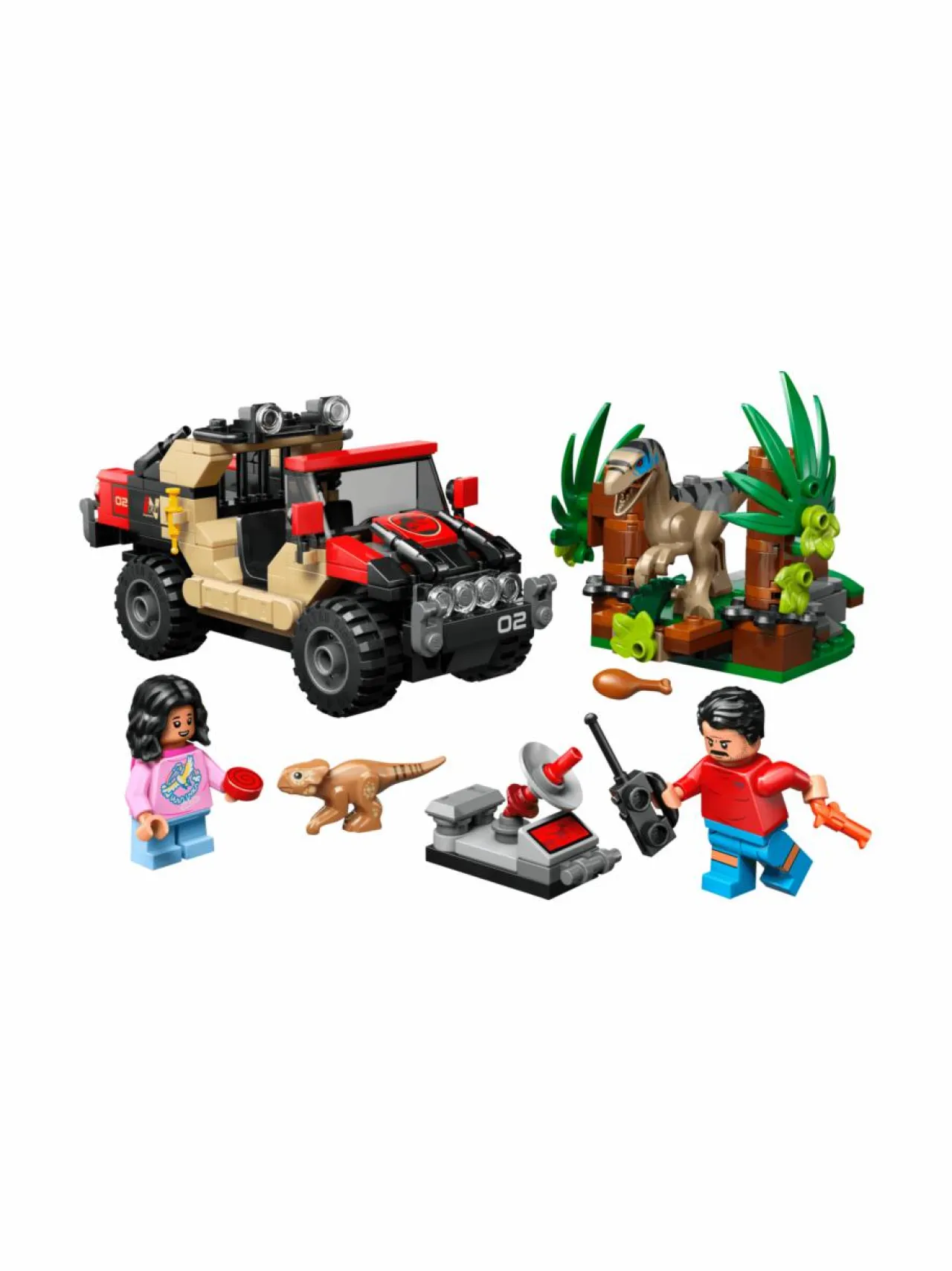 LEGO JURASSIC WORLD Raptor ja pako maastoautolla 76972^ Rakennussarjat