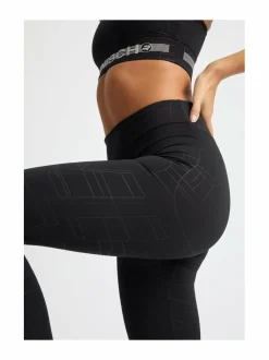 Urheiluhousut & Treenitrikoot<Röhnisch Logo Effect High Waist -treenitrikoot T487 BLACK LOGO EMBOSS