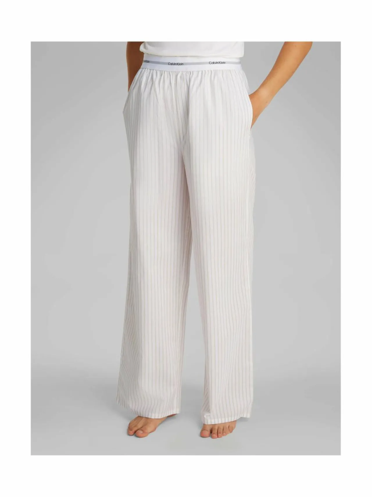Yö- & Oloasut<Calvin Klein Underwear Logo Poplin -pyjamahousut T8K STEADY STRIPE PELICAN