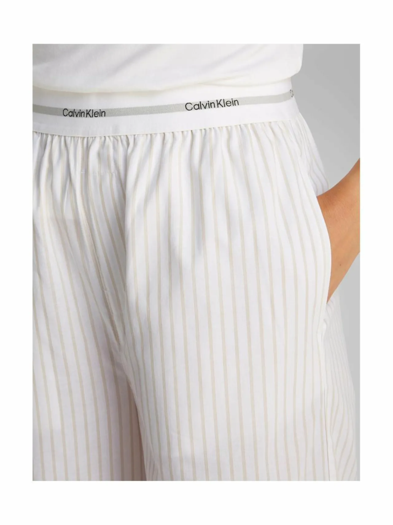 Yö- & Oloasut<Calvin Klein Underwear Logo Poplin -pyjamahousut T8K STEADY STRIPE PELICAN