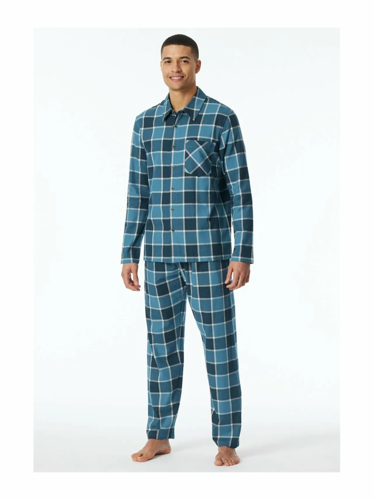 Schiesser Long Check -pyjama 2-osainen^ Pyjamat & Kylpytakit