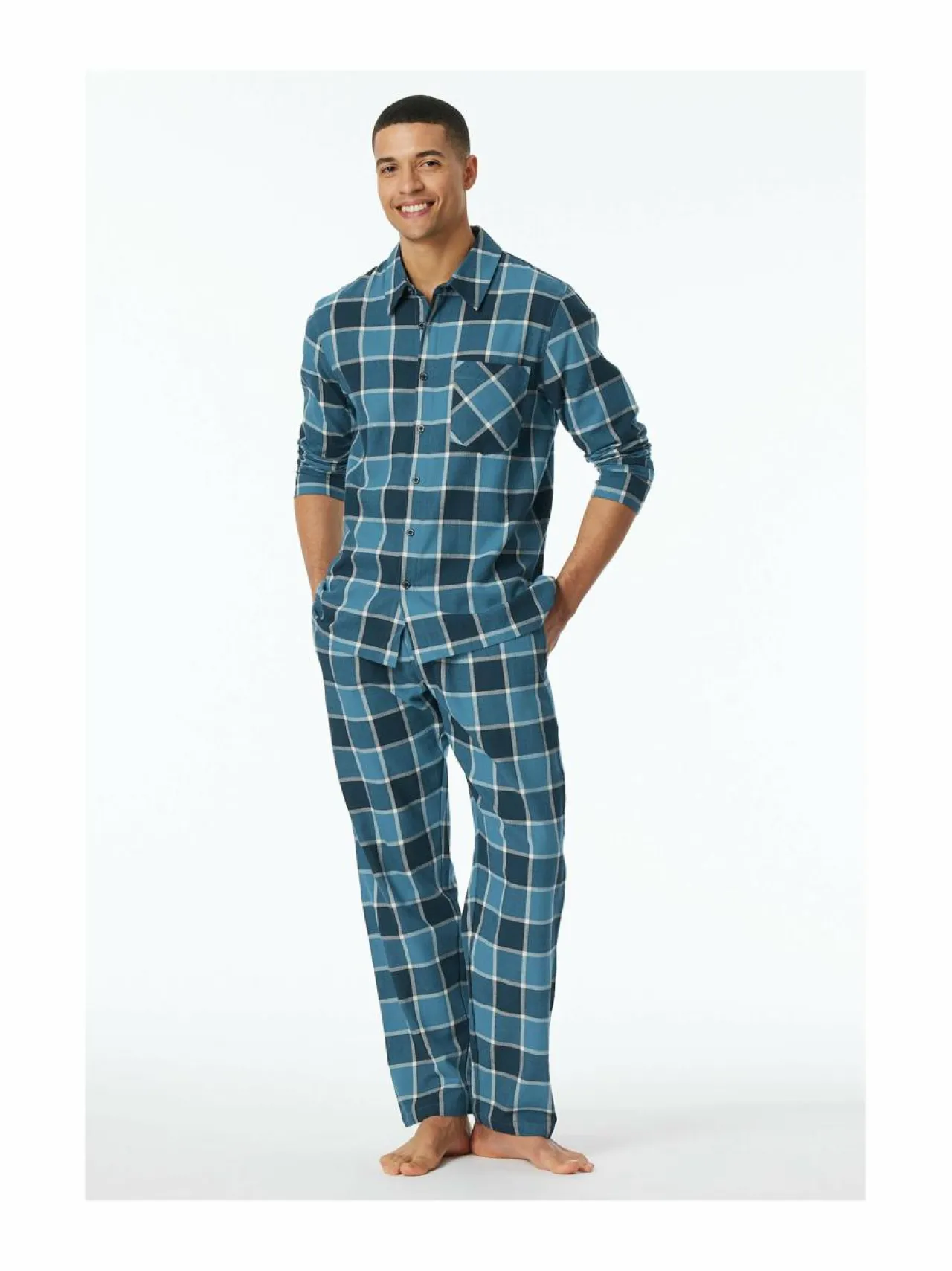 Schiesser Long Check -pyjama 2-osainen^ Pyjamat & Kylpytakit