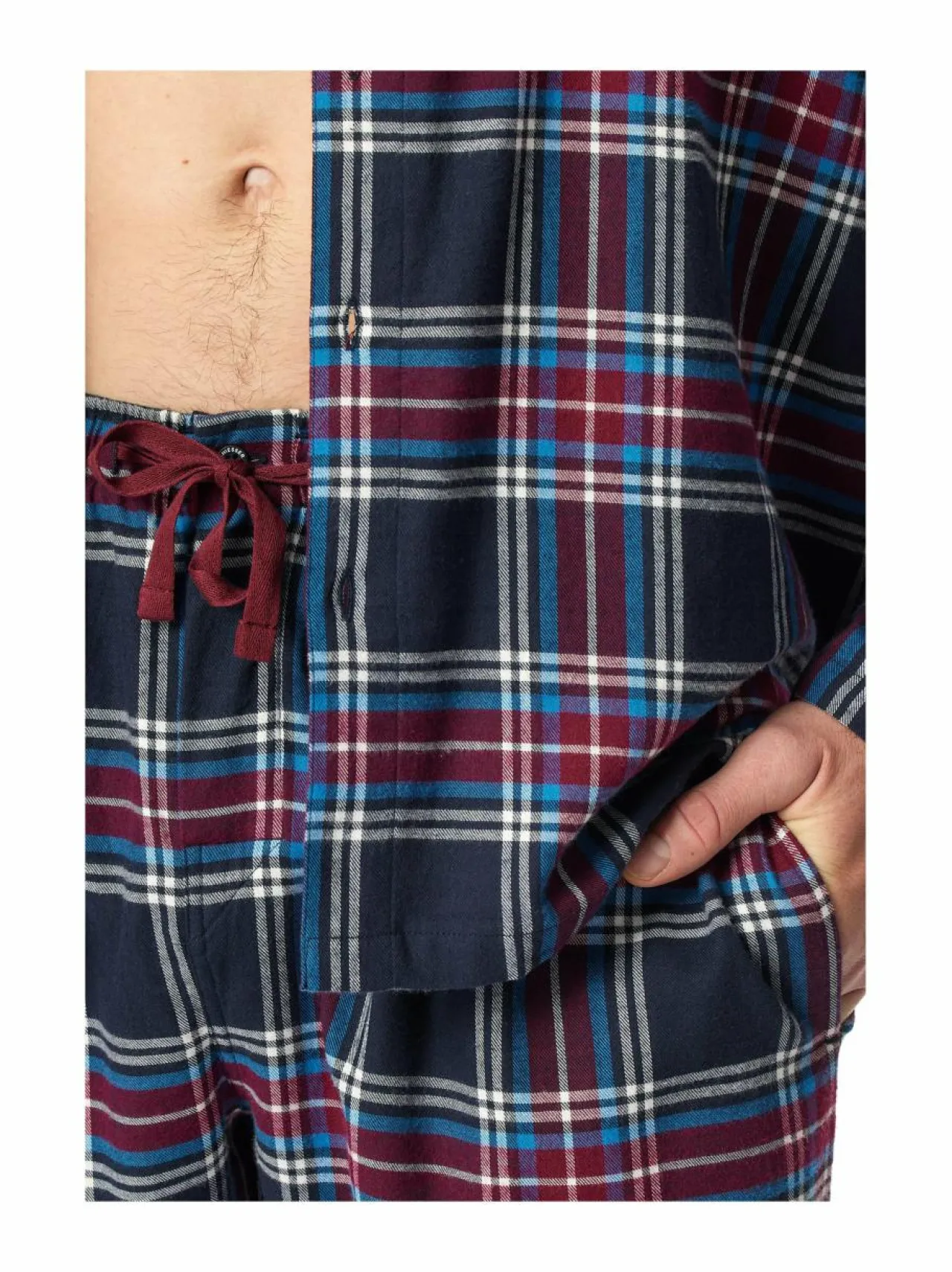 Pyjamat & Kylpytakit<Schiesser Long-flanellipyjama 2-osainen 804 NIGHTBLUE
