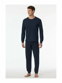 Pyjamat & Kylpytakit<Schiesser Long-pyjama 2-osainen 803 DARK BLUE