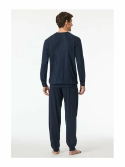 Pyjamat & Kylpytakit<Schiesser Long-pyjama 2-osainen 803 DARK BLUE