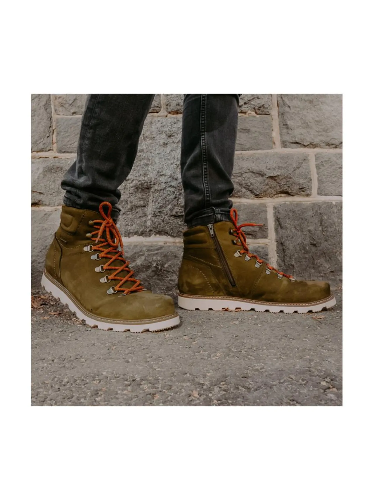 Nilkkurit<Pomar LUKKI Miesten GORE-TEX® nilkkurit OLIVE GREEN NUBUCK/WARM LINING