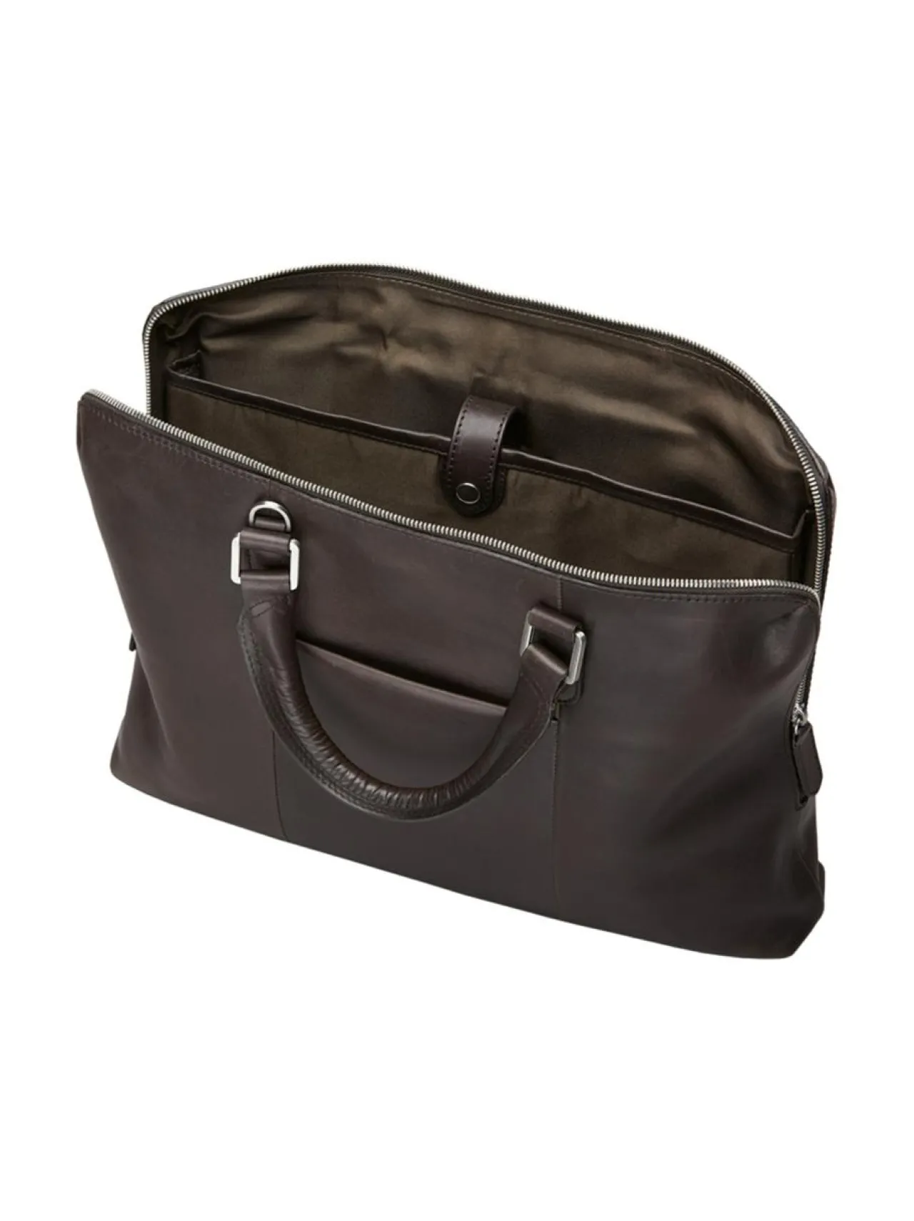 Tietokonelaukut<MMV Bags Luton Briefcase -nahkasalkku CHOCOLATE (TUMMANRUSKEA)