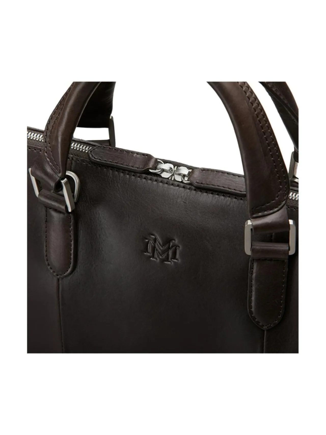 Tietokonelaukut<MMV Bags Luton Briefcase -nahkasalkku CHOCOLATE (TUMMANRUSKEA)