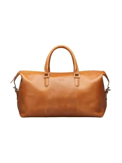 Laukut<MMV Bags Luton Overnighter -nahkalaukku COGNAC (KONJAKINRUSKEA)