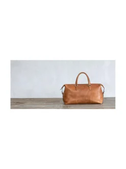 Laukut<MMV Bags Luton Overnighter -nahkalaukku COGNAC (KONJAKINRUSKEA)