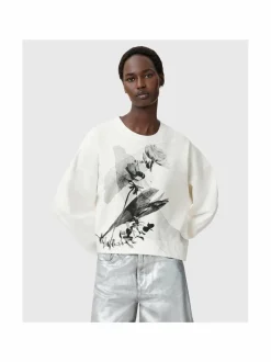 Paidat & Puserot<All Saints Lyss Lila -collegepaita CHALK WHITE