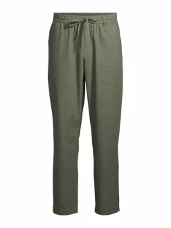 Housut<CONSTRUE Madrid-pellavasekoitehousut THYME GREEN