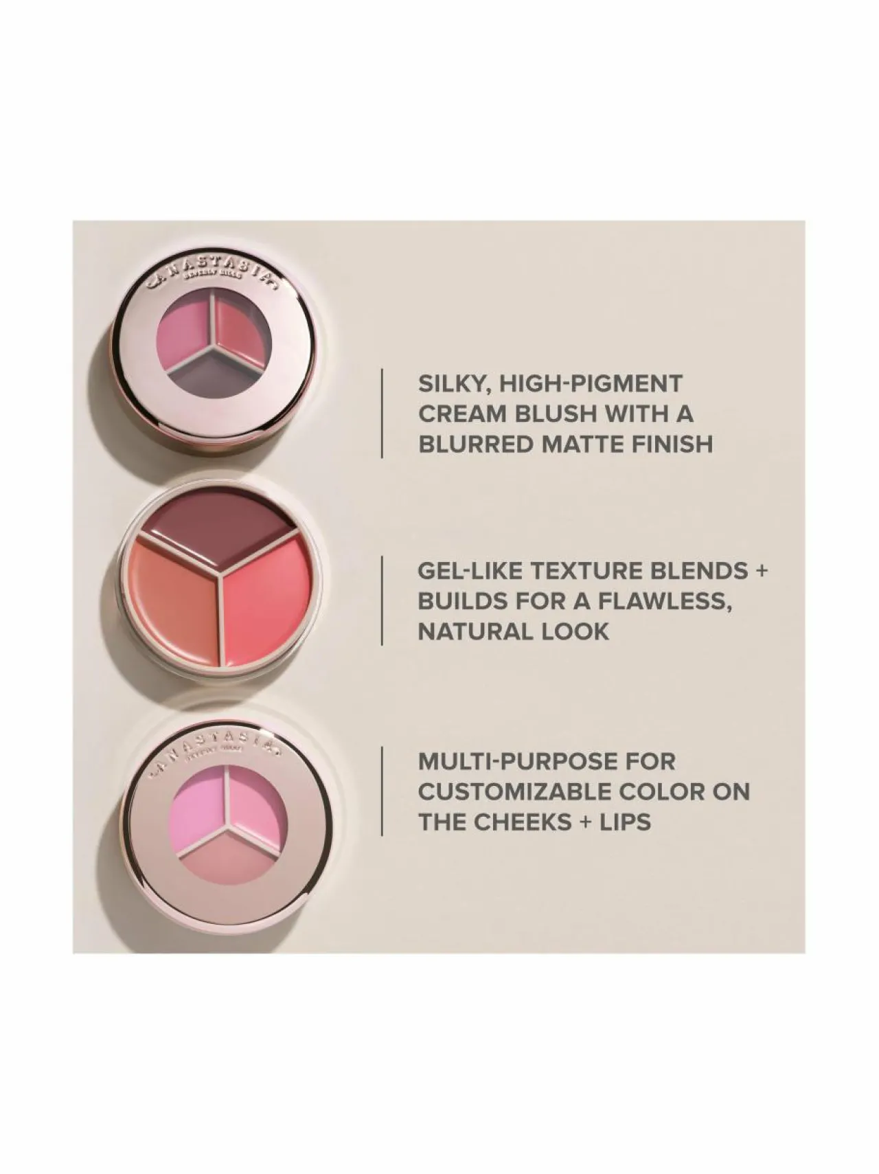 Anastasia Magic Touch Blush Trio -voidemainen poskipuna^ Kasvot